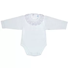   Bébi galléros csipkés hosszú ujjú kombidressz (méret:56-86)