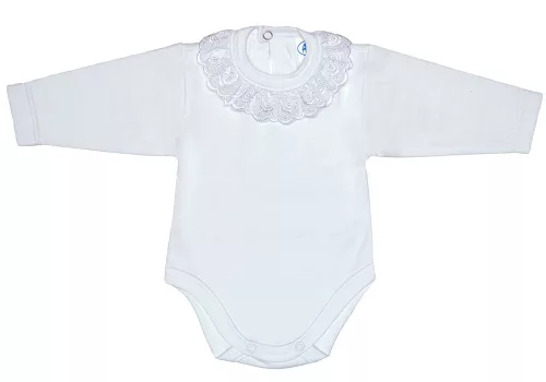 Bébi galléros csipkés hosszú ujjú kombidressz (méret:56-86)
