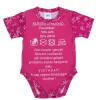 Feliratos rövid ujjú baba body