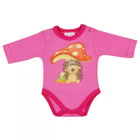 Bébi hosszú ujjú lányka kombidressz Süni pink