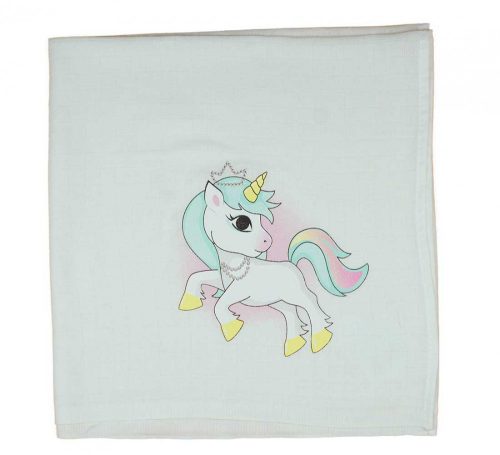 Unikornis textil-tetra pelenka 70 x 70 cm