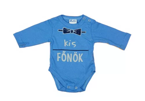 Kis főnök feliratos hosszú ujjú baba body