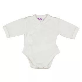 Fehér elöl patentos hosszú ujjú baba body