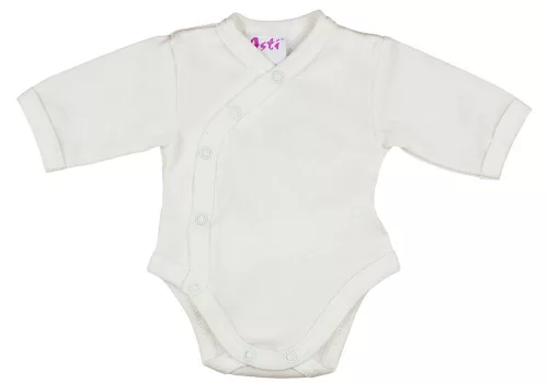 Fehér elöl patentos hosszú ujjú baba body