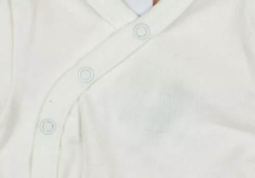 Fehér elöl patentos hosszú ujjú baba body