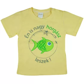   "Én is nagy horgász leszek!" feliratos rövid ujjú fiú póló