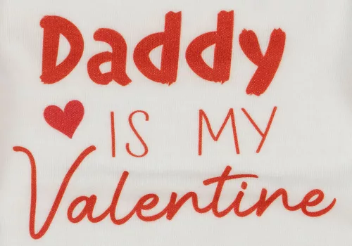 "Daddy is my Valentine" feliratos valentin napi baba body fehér