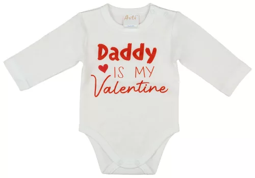 "Daddy is my Valentine" feliratos valentin napi baba body fehér
