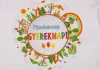 Gyereknapos rövid ujjú gyerek póló fehér
