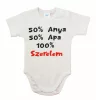 Rövid ujjú bébi kombidressz