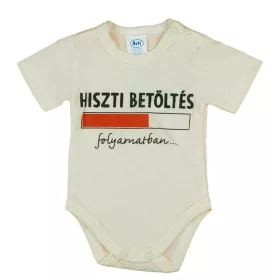   Rövid ujjú baba body "Hiszti betöltés folyamatban" felirattal