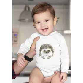Hosszú ujjú baba body állatos mintával