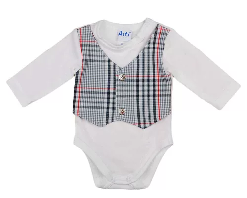 Mellényes hosszú ujjú baba body