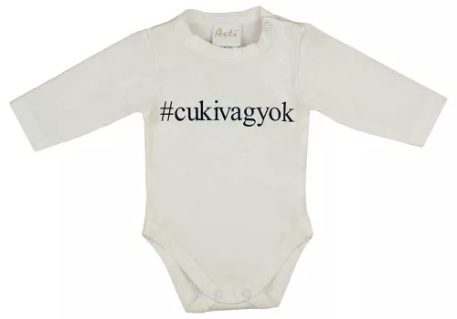 Feliratos hosszú ujjú baba body