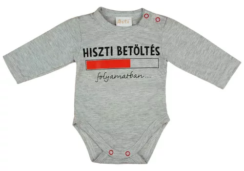 Feliratos hosszú ujjú baba body