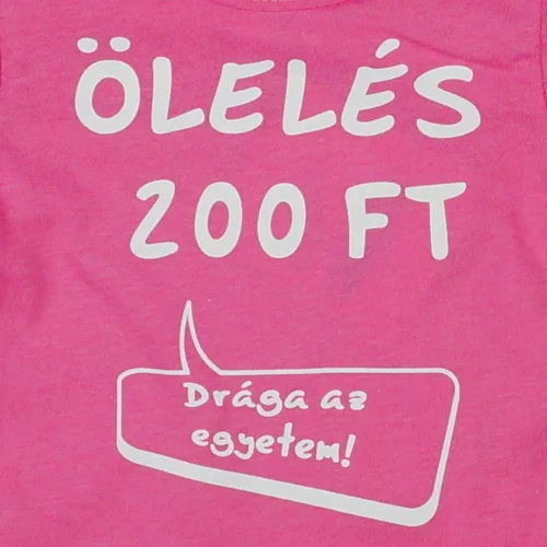 Hosszú ujjú baba body "Ölelés 200 Ft" felirattal