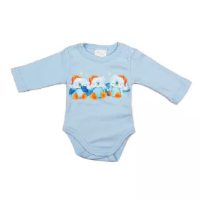 Hosszú ujjú baba body bébi pingvin mintával