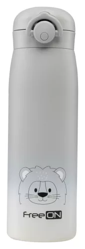 FreeON thermo kulacs 480ml- Szürke oroszlán