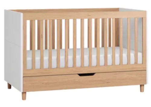 VOX Simple átalakítható 70x140-es babaágy, kiságy ágyneműtartóval szülői ágy mellé-Oak-KIÁLLÍTOTT DARAB