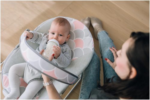 FreeON Enjoy rezgő-zenélő pihenőszék - Szürke, rózsaszín