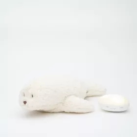   Moonie 2.0 the Organic Humming Seal - dallammal és lámpával, alvástámogató éjjeli fény, fóka  - polar