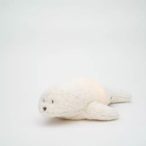 Moonie 2.0 the Organic Humming Seal - dallammal és lámpával, alvástámogató éjjeli fény, fóka  - polar