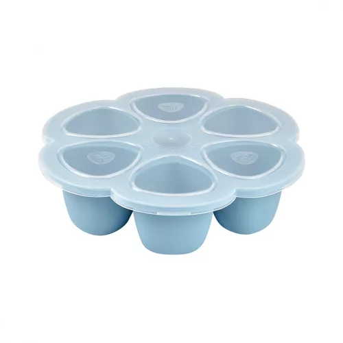 Béaba Szilikon multifunkciós bébiétel tároló - 6 x 90 ml - Viharkék -