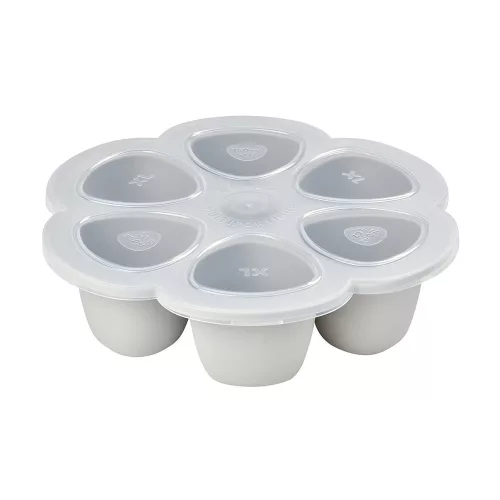 Béaba Szilikon multifunkciós bébiétel tároló - 6 x 150 ml - Halvány köd -