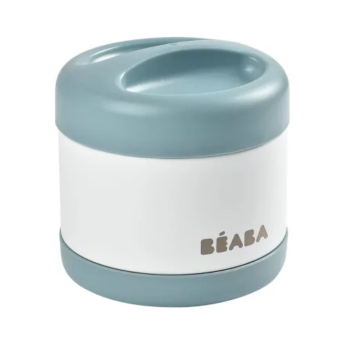 Béaba Rozsdamentes acél Tároló doboz - 500 ml - Halvány köd - Kék - Fehér -