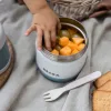 Béaba Rozsdamentes acél Tároló doboz - 500 ml - Halvány köd - Kék - Fehér -