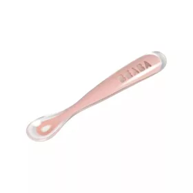   Béaba Ergonomikus Szilikon Hosszú Kiskanál - Sötét rózsaszín