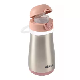  Béaba Rozsdamentes Acél Palack + Fogantyú - 350 ml - Sötét rózsaszín -