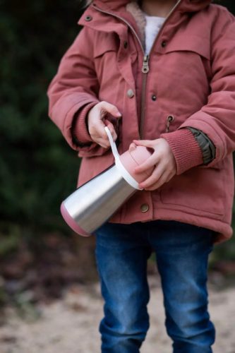 Béaba Rozsdamentes Acél Palack + Fogantyú - 350 ml - Sötét rózsaszín -