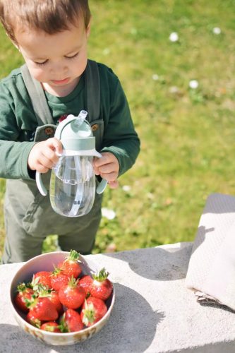 Béaba Szívószálas Ivópohár 300 ml - Zsályazöld