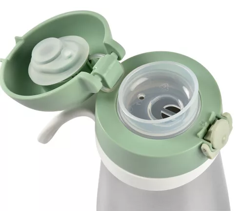 Béaba Rozsdamentes Acél Palack + Fogantyú - 350 ml - Zsályazöld -
