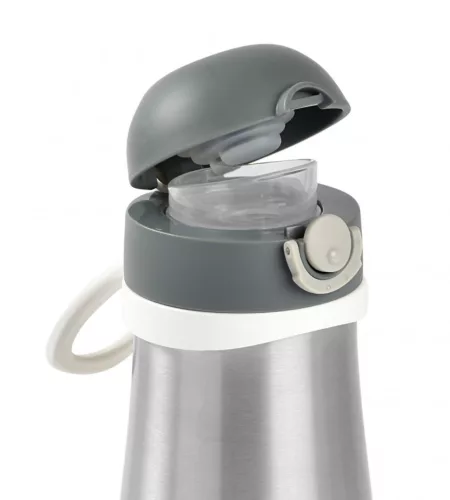 Béaba Rozsdamentes Acél Palack + Fogantyú - 350 ml - Sötétszürke -