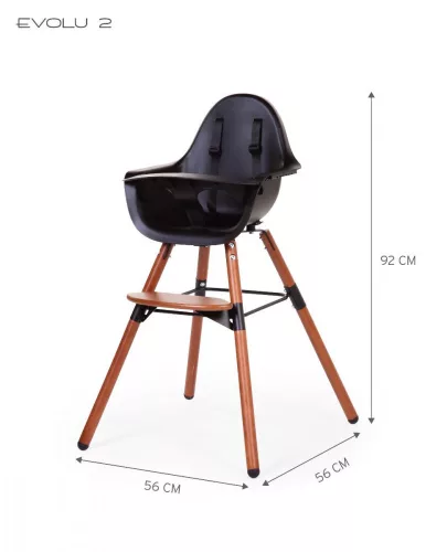 Childhome Evolu 2 Etetőszék - Állítható Magasság (50-75 Cm/*90 Cm) - Dió/Fekete