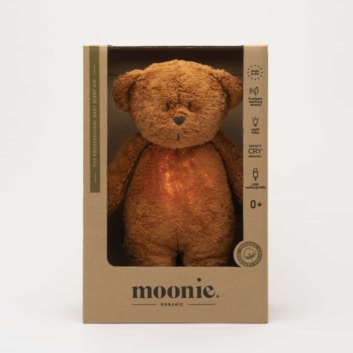 Moonie 2.0 the Organic Humming Friend dallammal és lámpával maci- CARAMEL