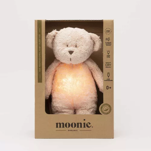 Moonie 2.0 the Organic Humming Friend dallammal és lámpával maci- ROSE