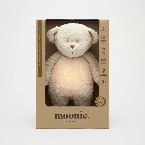 Moonie 2.0 the Organic Humming Friend dallammal és lámpával maci- SAND