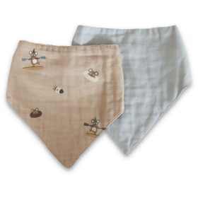   Nuuroo – Villads muszlin nyálkendő 2db-os-Szörfös/Poros kék