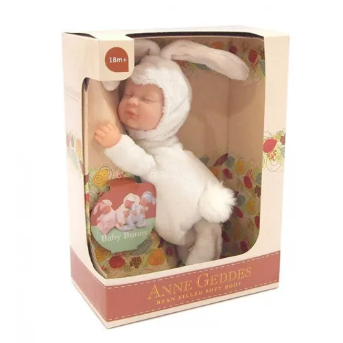 Anne Geddes babafigura - Fehér nyuszi - Palincs Játék