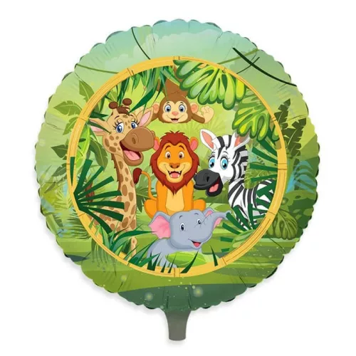 Kerek fólia lufi - Dzsungel - 45 cm-es