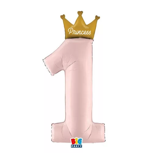 1-es Számos fólia lufi  - Princess felirattal - 117cm