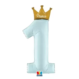1-es Számos fólia lufi  - Prince felirattal - 117cm