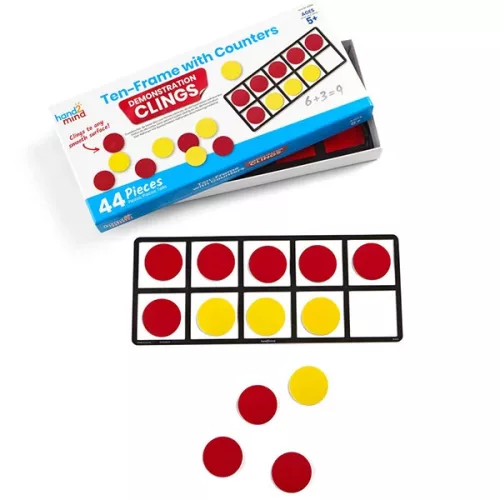 92856 - Ten-Frame With Counters Demonstration Clings - Játékos összeadás, kivonás