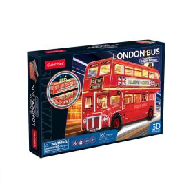 CubicFun - 3D puzzle Londoni emeletes busz - beépített LED világítással   CubicFun - 3D puzzle Londoni emeletes busz - beépített LED világítással