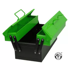 Szerszámtároló acéldoboz, zöld/fekete