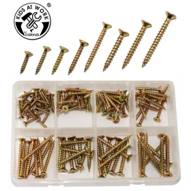 Facsavar készlet, különböző kadmiumozott facsavarokkal