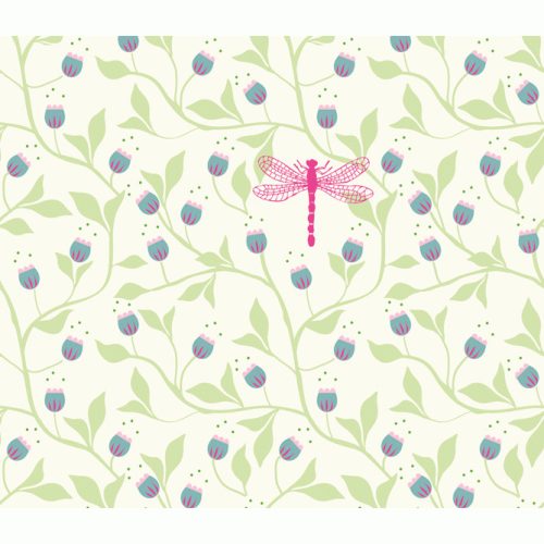 Dekortapéta - Szitakötő - Blue flowers